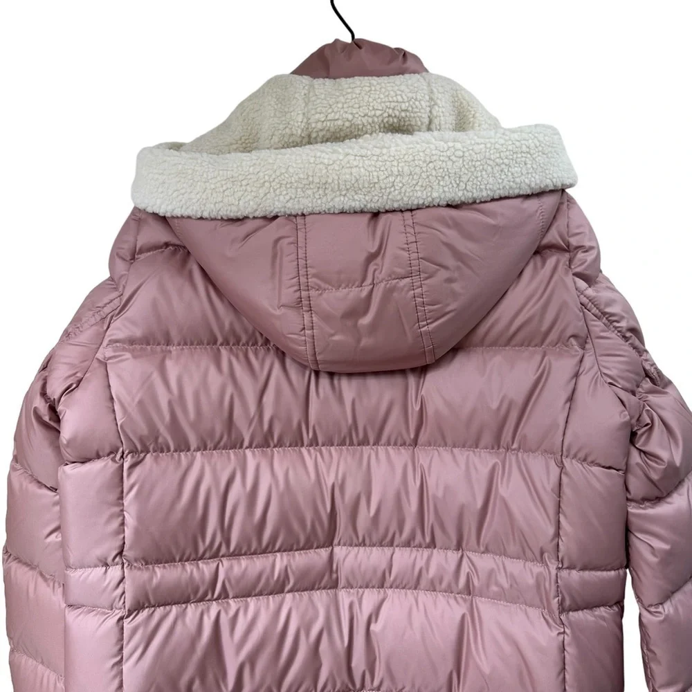 COACH Long Slim Puffer, Rose Pink, Winter Coat, Medium